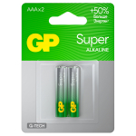 Батарейка GP Super G-Tech AAA (LR03) 24A алкалиновая, BC2. GP 24AA21-2CRSBC2, 374886