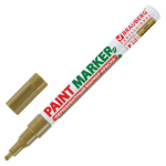 Маркер-краска лаковый (paint marker) 2 мм, ЗОЛОТОЙ, БЕЗ КСИЛОЛА (без запаха), алюминий, BRAUBERG PROFESSIONAL. 150867
