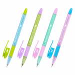 Ручка шариковая масляная с грипом BRAUBERG GLASSY PASTEL MIX, СИНЯЯ, корпус ассорти, линия 0,35 мм. 144105