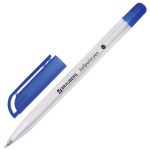 Ручка шариковая масляная BRAUBERG "Olive Pen", СИНЯЯ, корпус прозрачный, 0,7 мм, линия 0,35 мм. 141476