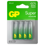 Батарейка GP Super G-Tech AA (LR6) 15A алкалиновая, BC4. GP 15AA21-2CRSBC4, 374882