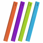 Линейка пластиковая 30 см BRAUBERG "NEON", непрозрачная, ассорти. 210751