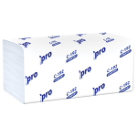 Полотенца бумажные 250 шт., PROtissue (H3) COMFORT, 1-слойные, белые, 22х21 см, V-сложение, С192. 114333