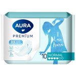 Прокладки женские гигиенические 10 шт, AURA Premium NORMAL, ш/к 16026, 13121. 701702