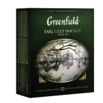 Чай GREENFIELD "Earl Grey Fantasy" черный с бергамотом и цитрусом, 100 пакетиков в конвертах по 2 г, 0584-09. 620392