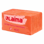 Салфетки бумажные 400 шт., 24х24 см, "Big Pack", оранжевые, 100% целлюлоза, LAIMA. 114729