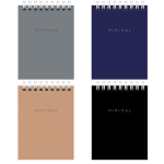 Блокнот МАЛЫЙ ФОРМАТ А7 75х105 мм, 40 л., гребень, картон, клетка, BRAUBERG "Minimal Classic". 116430
