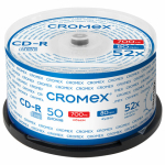 Диск CD-R CROMEX (КРОМЕКС), 700 Mb, 52x, Cake Box (упаковка на шпиле), КОМПЛЕКТ 50 шт. 513772