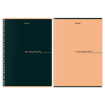 Тетрадь А4, 96 л., BRAUBERG, гребень, клетка, матовая ламинация, "Минимал_Цвет" (микс в спайке). 405319