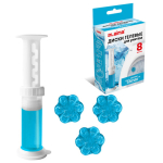 Диски гелевые, освежитель и очиститель для унитаза, 8 дисков 44 г, LAIMA, "Океан", шприц. 609796