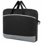 Сумка для документов STAFF MANAGER на молнии с карманом, полиэстер, черно-серый, 32х37х5 см. 270836