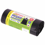 Мешки для мусора 30 л черные, в рулоне 30 шт., ПНД 8 мкм, 48х55 см, ЛЮБАША. 608089