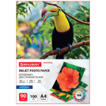 Фотобумага матовая, А4, 90 г/м2, односторонняя, 100 листов, BRAUBERG ORIGINAL. 363979