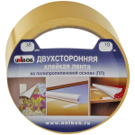 Клейкая двухсторонняя лента 38 мм х 10 м, ПОЛИПРОПИЛЕНОВАЯ ОСНОВА, UNIBOB, 38566. 600017