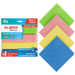 Салфетка из МИКРОФИБРЫ универсальная 40х40 см, КОМПЛЕКТ 4 шт., MULTI PRO COLOUR, 280 г/м2, LAIMA. 607793