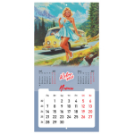 Календарь настенный перекидной 2027 г., BRAUBERG, 12 листов, 28,5х57 см, "Pin up". 118421